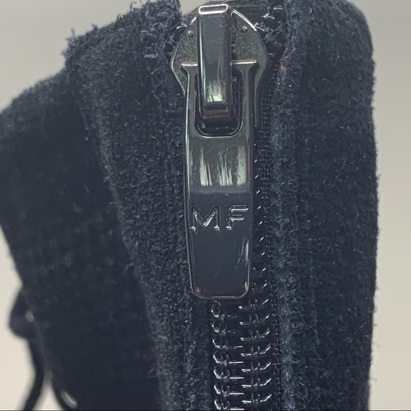 Marc Fisher Shaini Black Leather Cutout Perforated Peep-Toe Heel Boot Shoe 8M - Picture 10 of 16